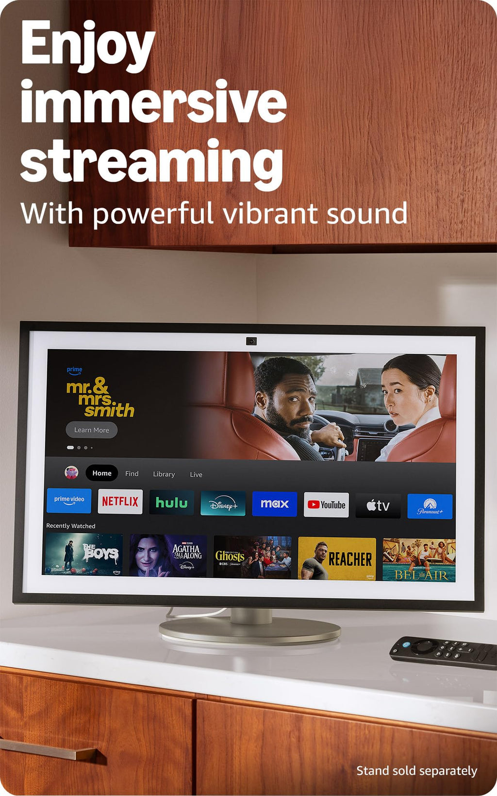 Amazon Echo Show 15 (newest model), Full HD 15.6" kitchen hub for home organization, with built-in Fire TV, Designed for Alexa+