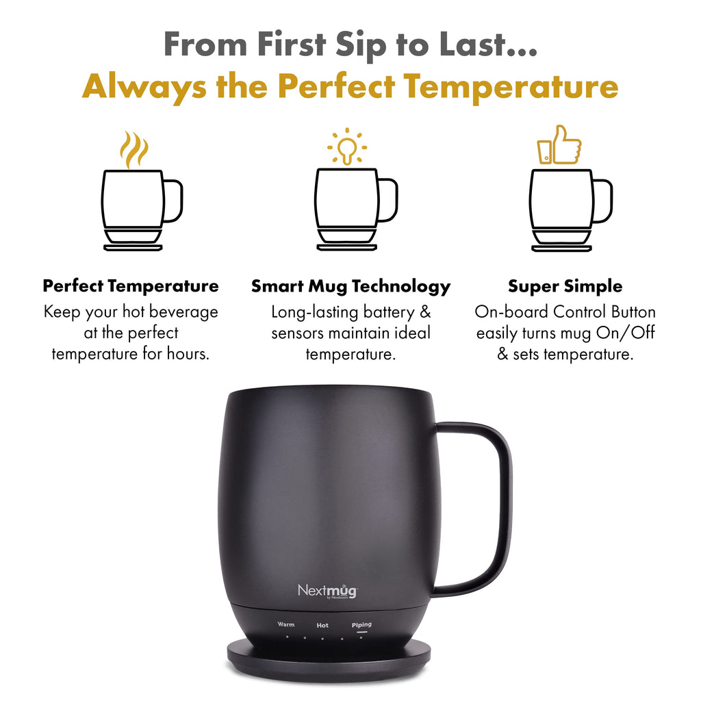 Nextmug - Temperature-Controlled, Self-Heating Coffee Mug (Slate Blue - 14 oz.)