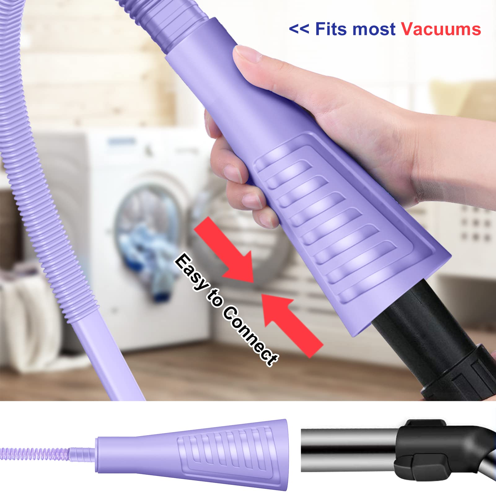 Sealegend 2 Pieces Dryer Vent Cleaner Kit Dryer Lint Vacuum Attachment, Dryer Vent Cleaning Lint Remover 2 Hoses Tools for Home Improvement
