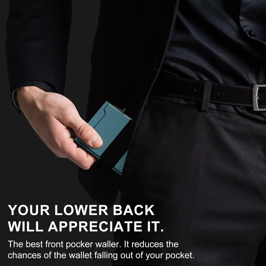 furid Smart Card Wallet for Men Slim: Minimalist Wallet For Men - RFID Blocking Pop Up Front Pocket Wallet, Metal Wallet 11 Card Holder