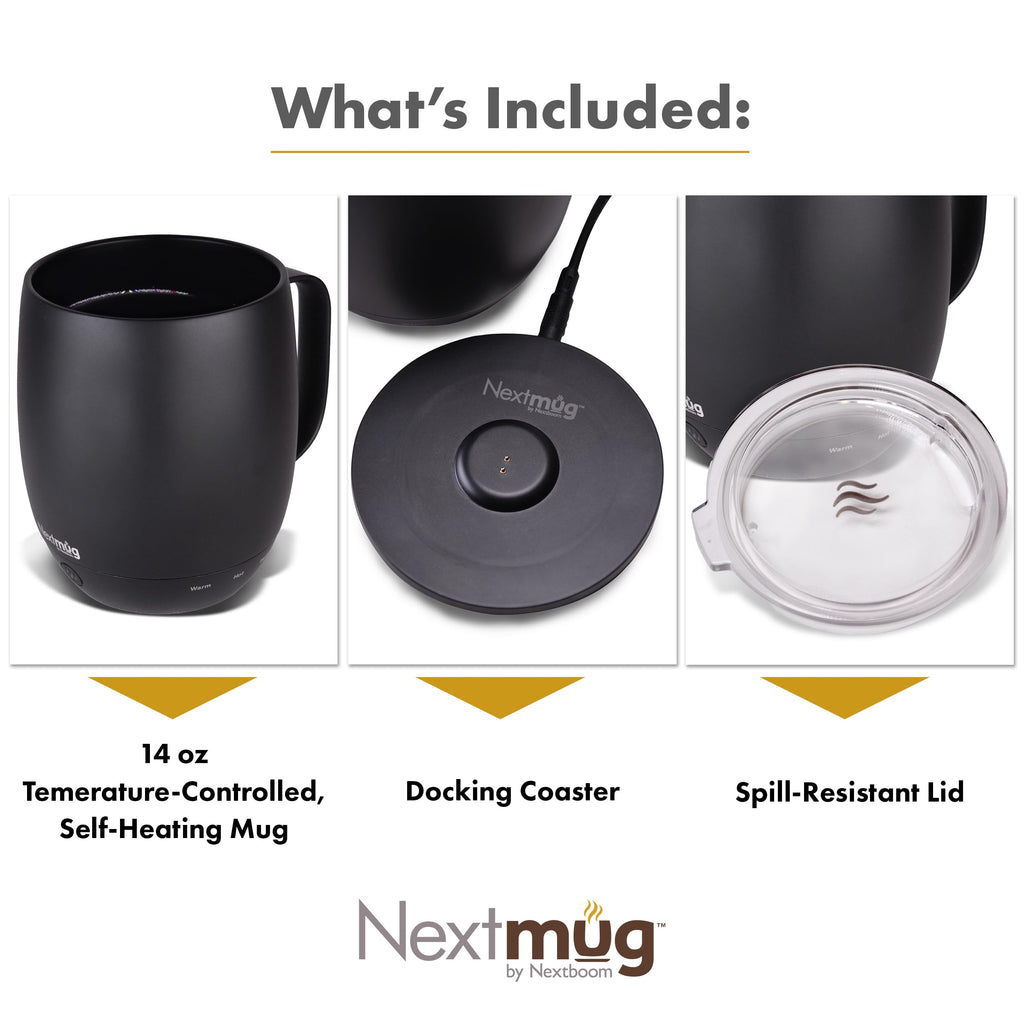 Nextmug - Temperature-Controlled, Self-Heating Coffee Mug (Slate Blue - 14 oz.)