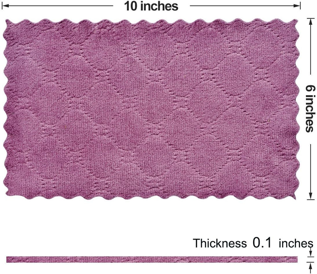 OstWony 12PCS Kitchen Towels Dish Towels, Multipurpose Reusable Dish Cloths, Double-Sided Microfiber Cleaning Rags for Furniture, Tea, Bowl, 10x 6 inch