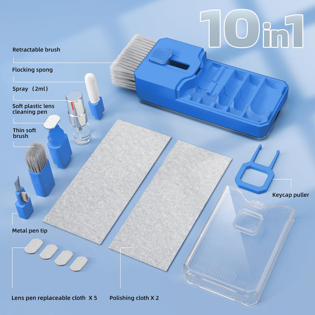 Keyboard Cleaning Kit Laptop Cleaner, All-in-1 Computer Screen Cleaning Brush Tool, Multi-Function PC Accessories Electronic Cleaner Kit Spray for iPhone iPad Macbook Earbud Camera Monitor with Patent