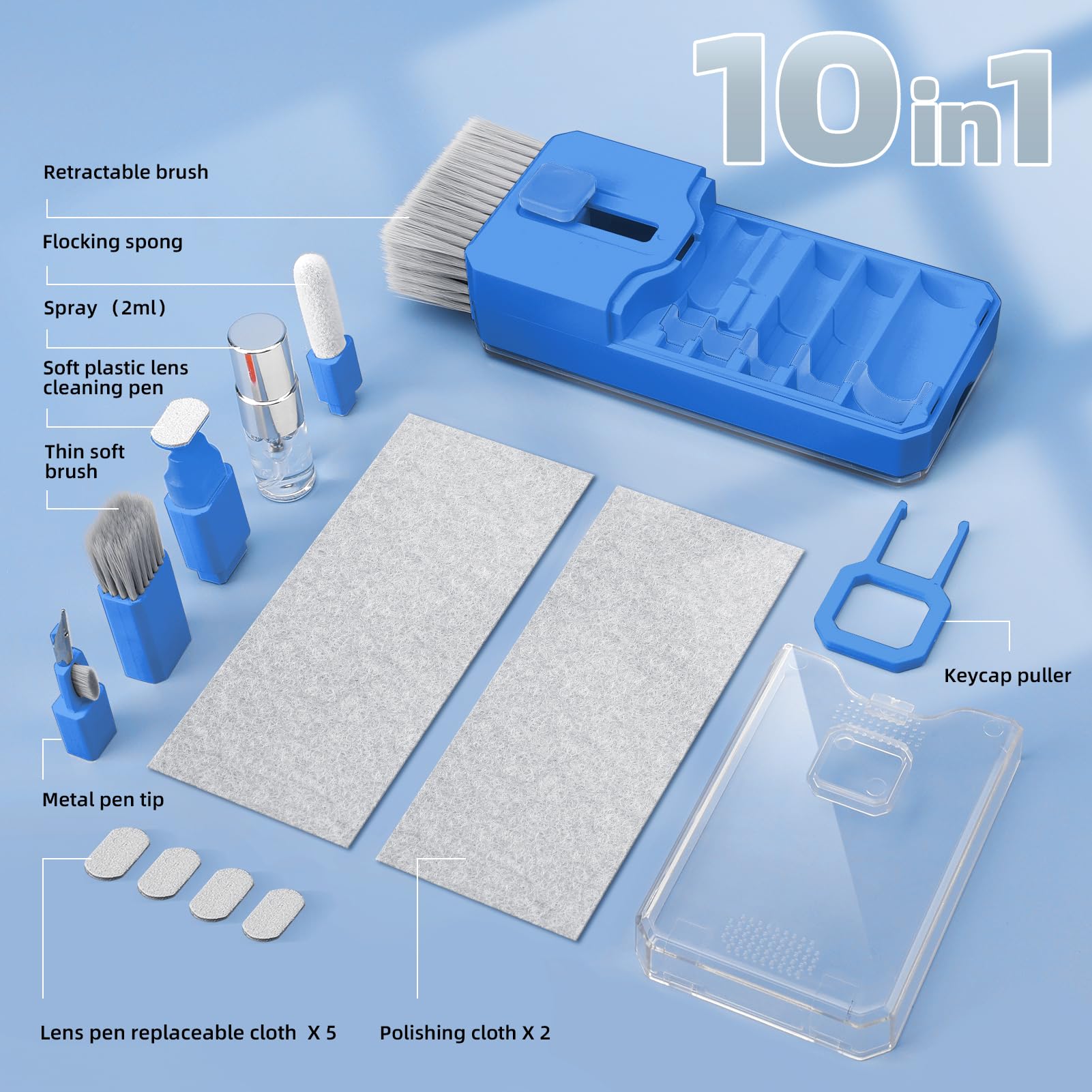Keyboard Cleaning Kit Laptop Cleaner, All-in-1 Computer Screen Cleaning Brush Tool, Multi-Function PC Accessories Electronic Cleaner Kit Spray for iPhone iPad Macbook Earbud Camera Monitor with Patent