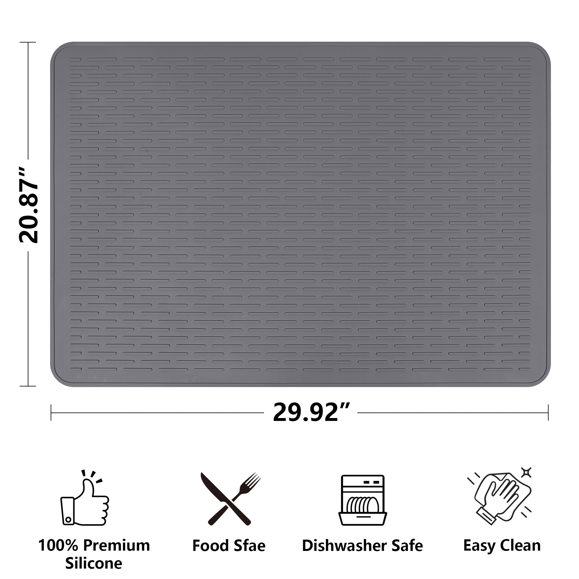 Stove Top Cover for Electric Stove- Range Covers for Electric Stove,Silicone XXL Dish Drying Mat, Glass Cooktop Covers, Flat RV Range top Mats (Black, 28"x20")