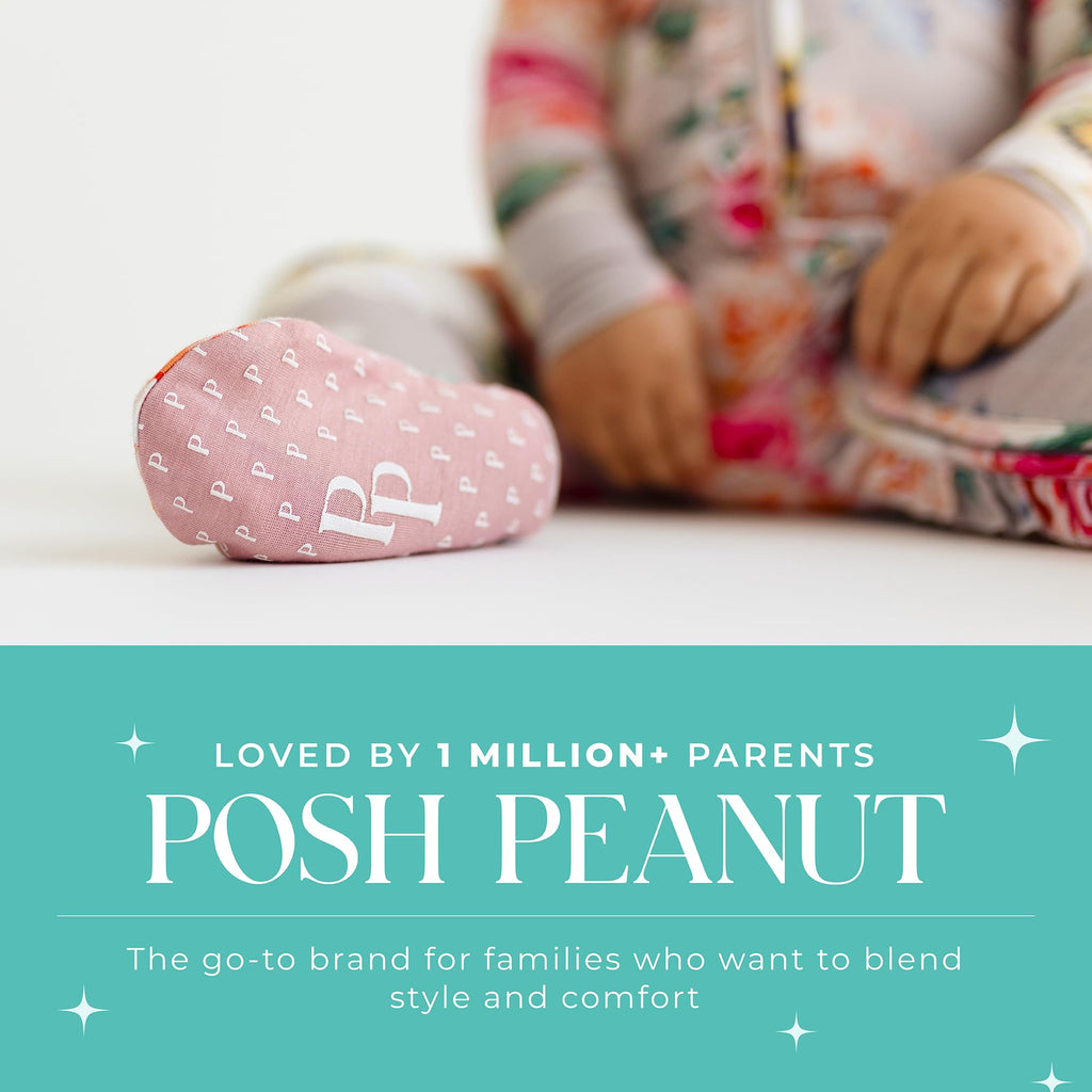 Posh Peanut Footie Pajamas for Baby Girls – Sleepers in Ultra-Soft Viscose from Bamboo with 2-Way Zipper & Ruffle Trim