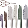 Astercook Knife Set, 13 Pieces Kitchen Knives Set with Healthy Anti-Rust Coating, Dishwasher Safe, Stainless Steel Chef Knife Sets with 6 Blade Guards, Perfect Holiday Gifts for Kitchen