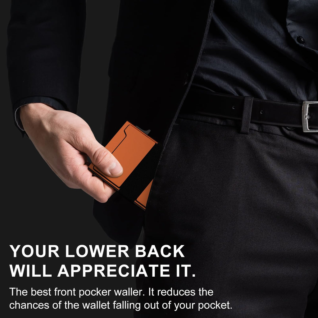 furid Smart Card Wallet for Men Slim: Minimalist Wallet For Men - RFID Blocking Pop Up Front Pocket Wallet, Metal Wallet 11 Card Holder
