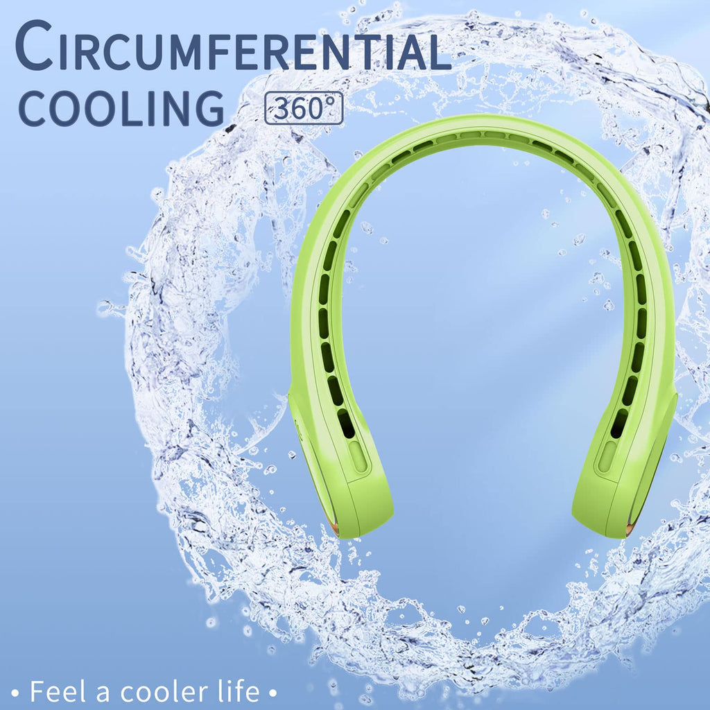 FrSara Neck Fan, Portable Personal Fan Strong Wind, 4000mAh, Air Volume,360° Cooling, No Hair Twisting, Air Volume On 2 Sides, Non-Slip, Quick Charge, Long Use Time, Birthday Gift for Women, Dad, Men