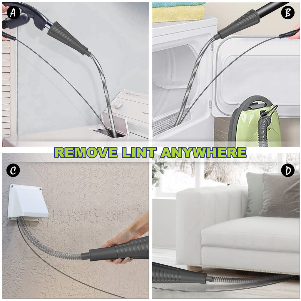 Sealegend 2 Pieces Dryer Vent Cleaner Kit Dryer Lint Vacuum Attachment, Dryer Vent Cleaning Lint Remover 2 Hoses Tools for Home Improvement