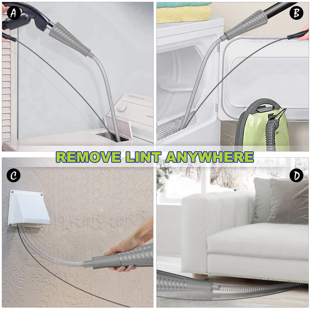 Sealegend 2 Pieces Dryer Vent Cleaner Kit Dryer Lint Vacuum Attachment, Dryer Vent Cleaning Lint Remover 2 Hoses Tools for Home Improvement