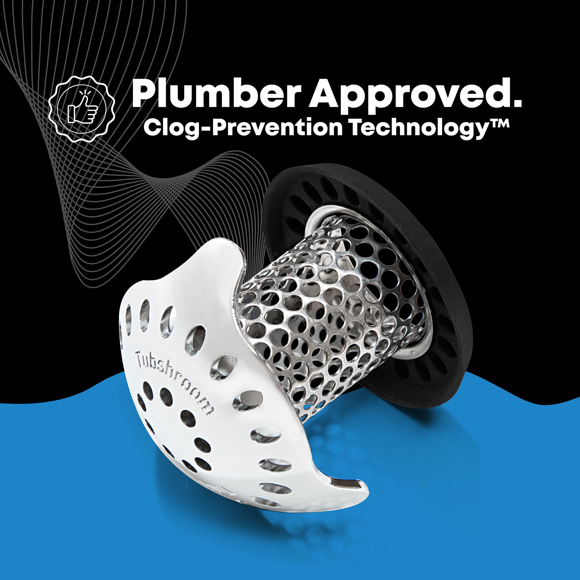 TubShroom Ultra Revolutionary Bath Tub Drain Protector Hair Catcher/Strainer/Snare, Stainless Steel, Stainless Combo