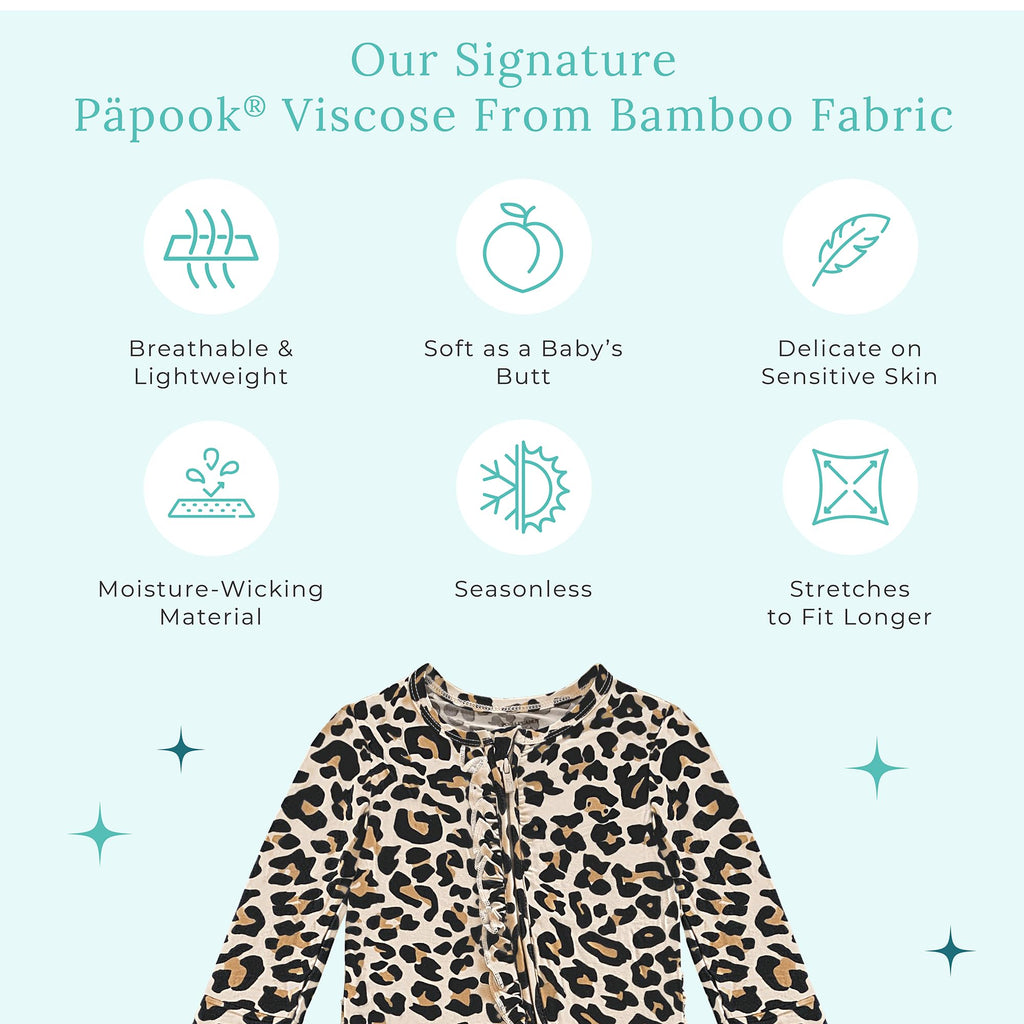 Posh Peanut Footie Pajamas for Baby Girls – Sleepers in Ultra-Soft Viscose from Bamboo with 2-Way Zipper & Ruffle Trim