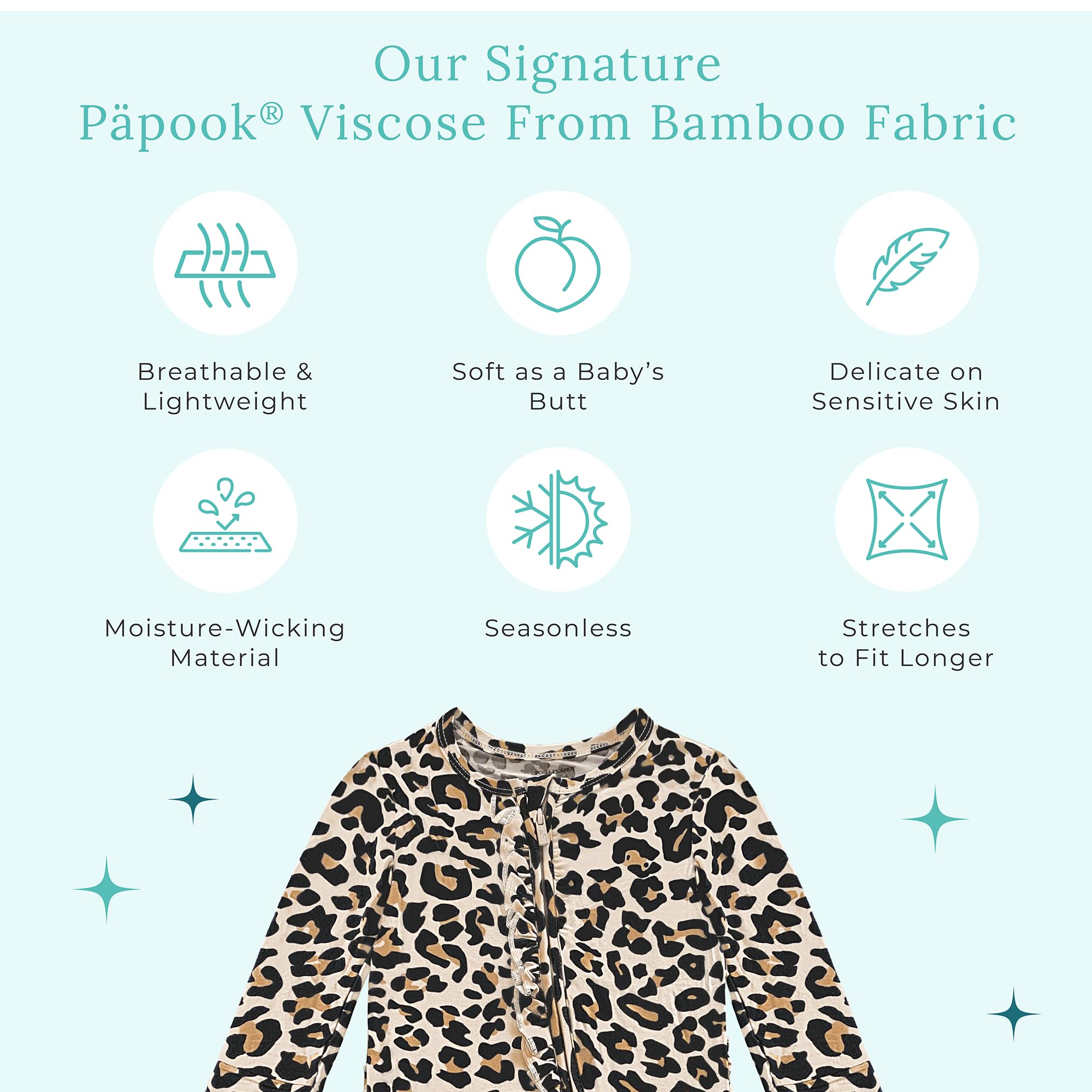Posh Peanut Footie Pajamas for Baby Girls – Sleepers in Ultra-Soft Viscose from Bamboo with 2-Way Zipper & Ruffle Trim