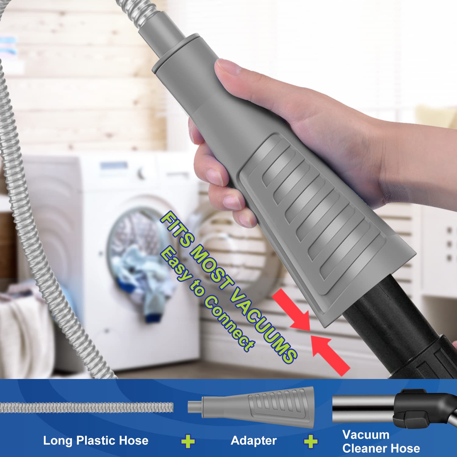 Sealegend 2 Pieces Dryer Vent Cleaner Kit Dryer Lint Vacuum Attachment, Dryer Vent Cleaning Lint Remover 2 Hoses Tools for Home Improvement