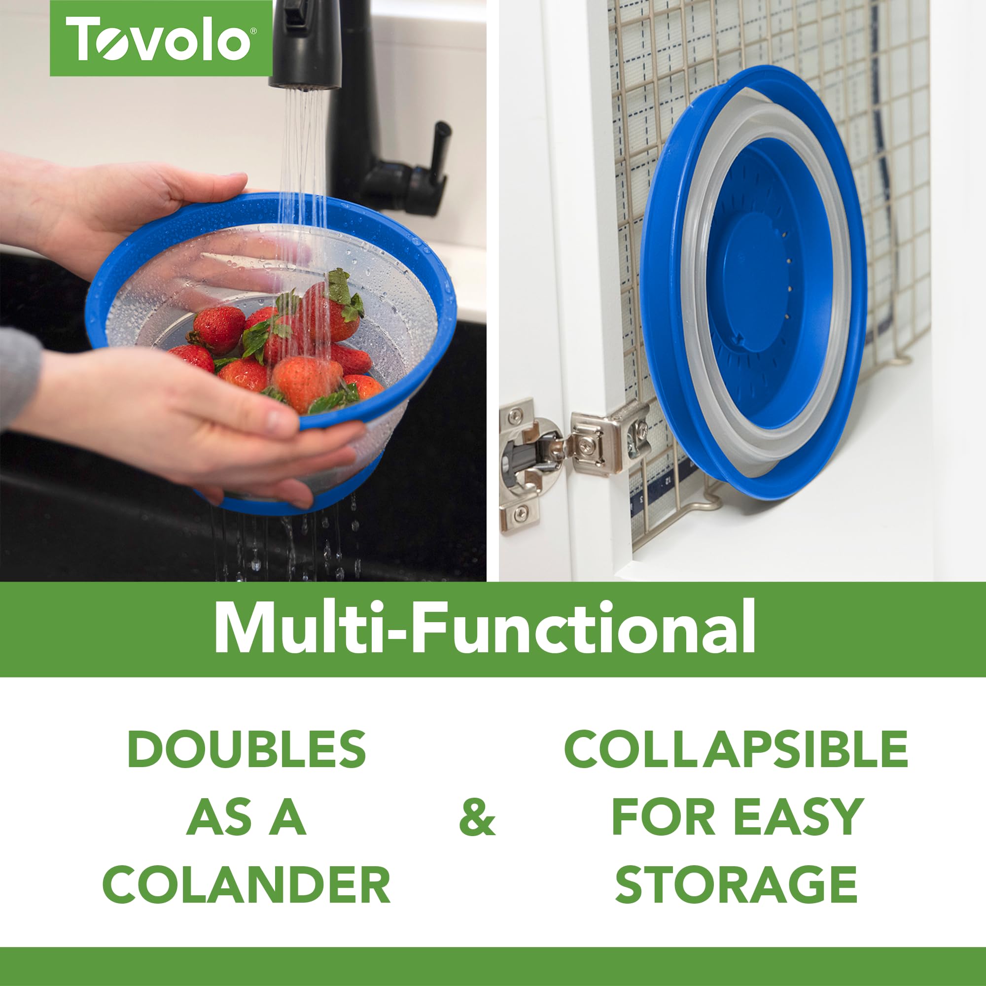 Tovolo Microwave Splatter Cover for Food, Medium (Charcoal) - Collapsible & Vented Silicone Splatter Guard Lid - Microwave Plate & Dish Cover with Handle - BPA-Free Kitchen Gadget for Meal Prep