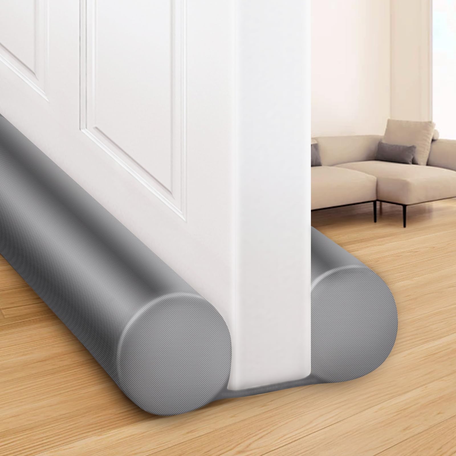 MAXTID Large Door Draft Stopper for Bottom of Doors 36” Under Door Sweep Noise Blocker Black Gap Stoppers Adjustable Doors Seal Sweep Guard Draft, Window Breeze Stoppers, Home Essentials Gadgets