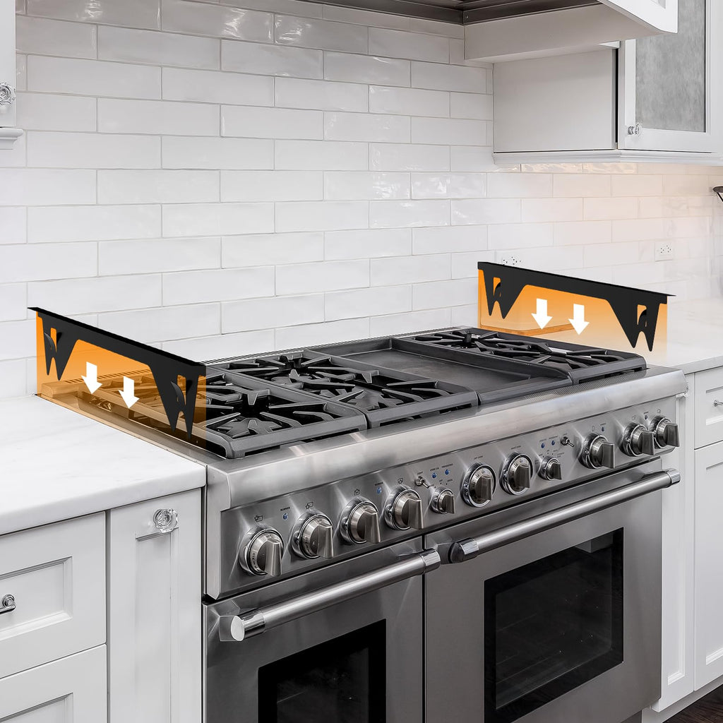 Stainless Steel Stove Gap Covers,Stove Gap Filler, Range Trim Kit, Stove Gap Guards, Heat Resistant and Easy to Clean, Easy retractable Length 13.8" to 27.5", Width 0.79",Black(2PCS)