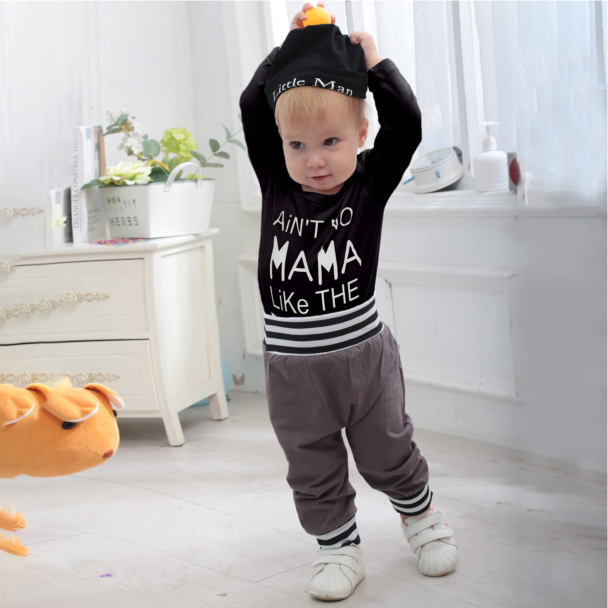 Newborn Infant Baby Boy Clothes Fall Winter Outfits New to The Crew Outfit Toddler Baby Boy Clothes Set