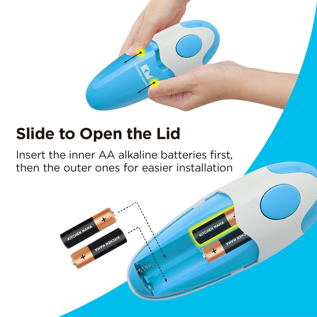 Kitchen Mama Auto Electric Can Opener: Open Your Cans with A Simple Press of Button - Automatic, Hands Free, Smooth Edge, Battery Operated, YES YOU CAN (Red)