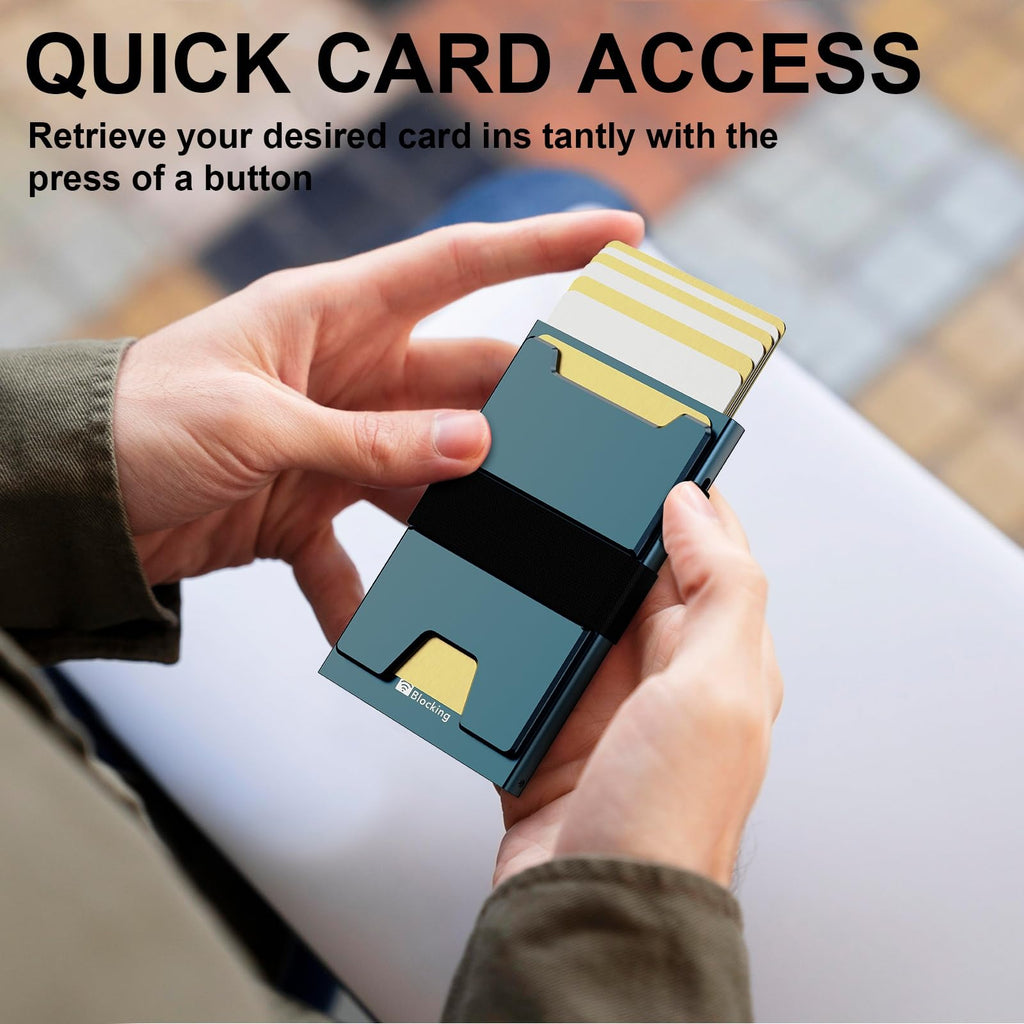furid Smart Card Wallet for Men Slim: Minimalist Wallet For Men - RFID Blocking Pop Up Front Pocket Wallet, Metal Wallet 11 Card Holder
