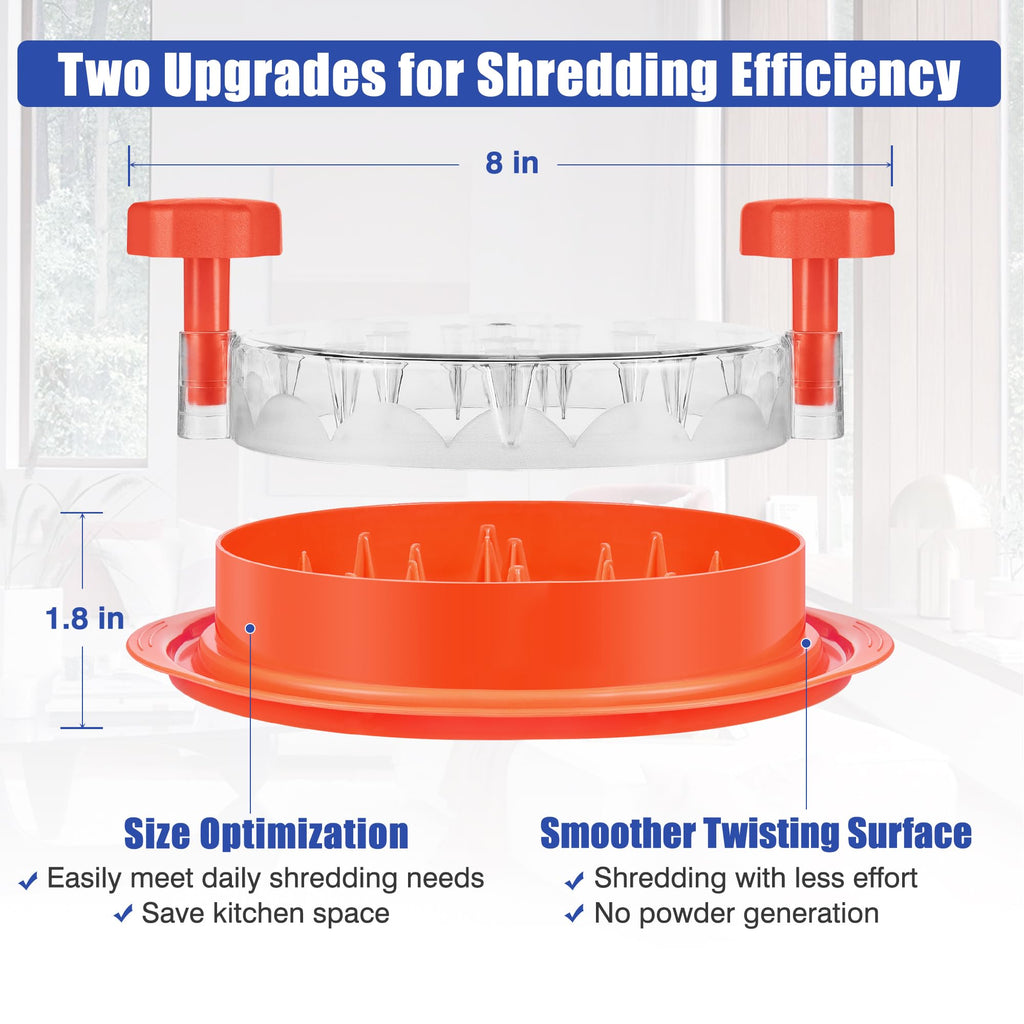 Chicken Shredder Tool Twist: 2026 Pro Food-Grade Visible Meat Shredder with Strong Anti-Slip Base, Ergonomic Handle, Chicken Breast Shredder, Suitable for Pork Beef Chicken - Black