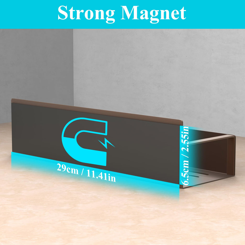 HuggieGems Metal 4 Pack Magnetic Spice Storage Rack Organizer for Refrigerator and Oven, Black Fridge Organizers and Storage