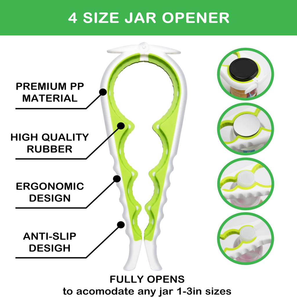 Jar Opener for Weak Hands, Seniors with Arthritis, 5 in 1 Multi Function Bottle Opener Lid Opener For Arthritic Hands with Non Slip Rubber Jar opener Gripper Pad(blue)