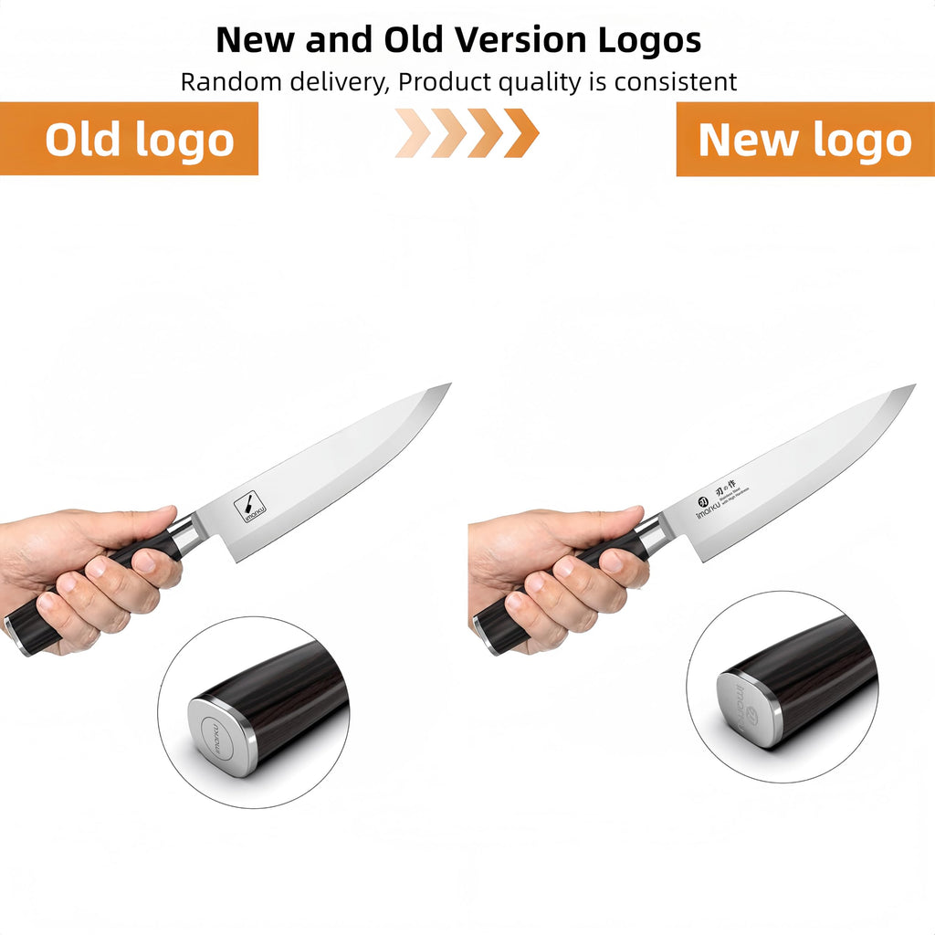 imarku 14-Piece Knife Set, Japanese Stainless Steel Knives Set for Kitchen, Full-Tang Gyutou Knife Sets with Block and Build-in Sharpener, Brown, Dishwasher Safe, House Warming Gifts for Mom