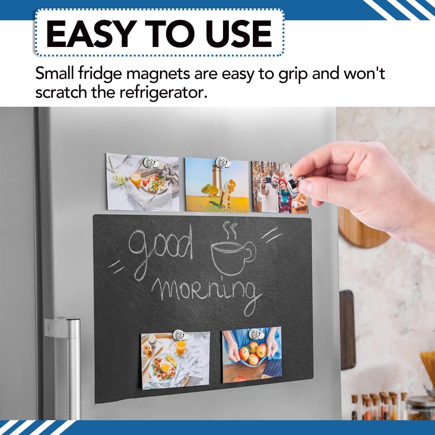 LOVIMAG Fridge Magnets 12Pcs Refrigerator Whiteboard Small Strong Magnet Classroom Kitchen Accessories Decorative Locker Set Decor Must Haves Office Calendar Refrigerador Magnetic Cute Crafts Black