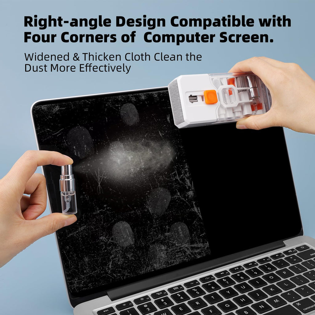 Keyboard Cleaning Kit Laptop Cleaner, All-in-1 Computer Screen Cleaning Brush Tool, Multi-Function PC Accessories Electronic Cleaner Kit Spray for iPhone iPad Macbook Earbud Camera Monitor with Patent