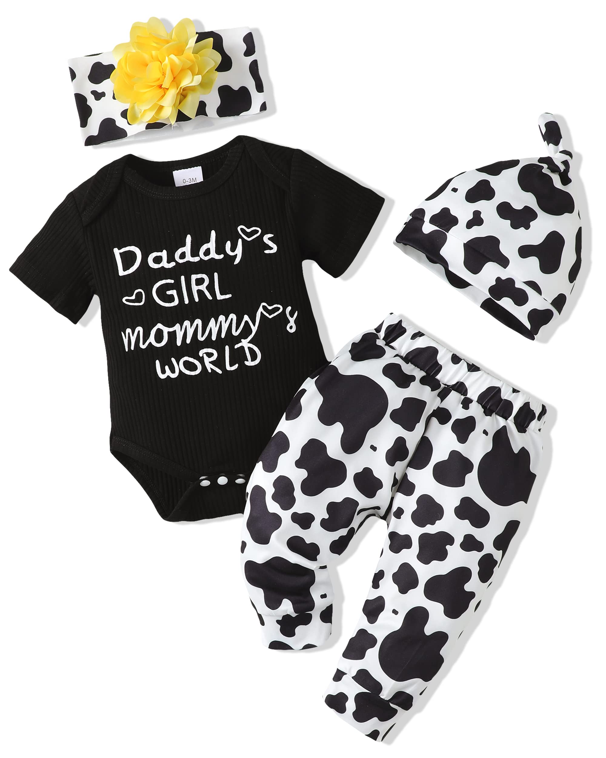 Renotemy Newborn Infant Baby Girl Clothes Summer Outfits Infant Romper Pants Cute Toddler Girl Clothes Gift Set