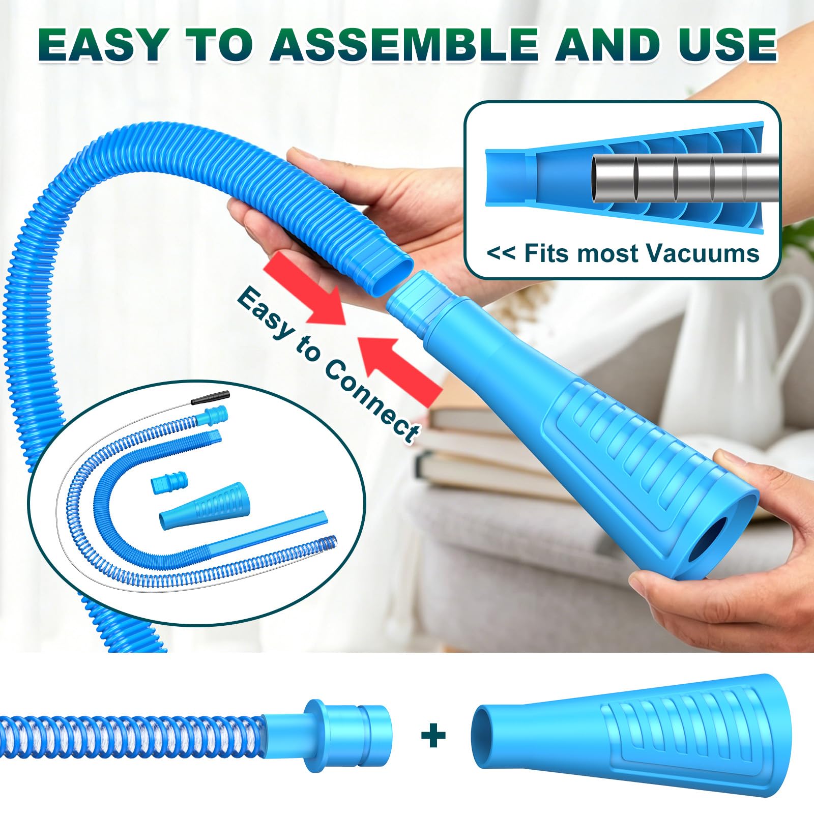 Sealegend 2 Pieces Dryer Vent Cleaner Kit Dryer Lint Vacuum Attachment, Dryer Vent Cleaning Lint Remover 2 Hoses Tools for Home Improvement