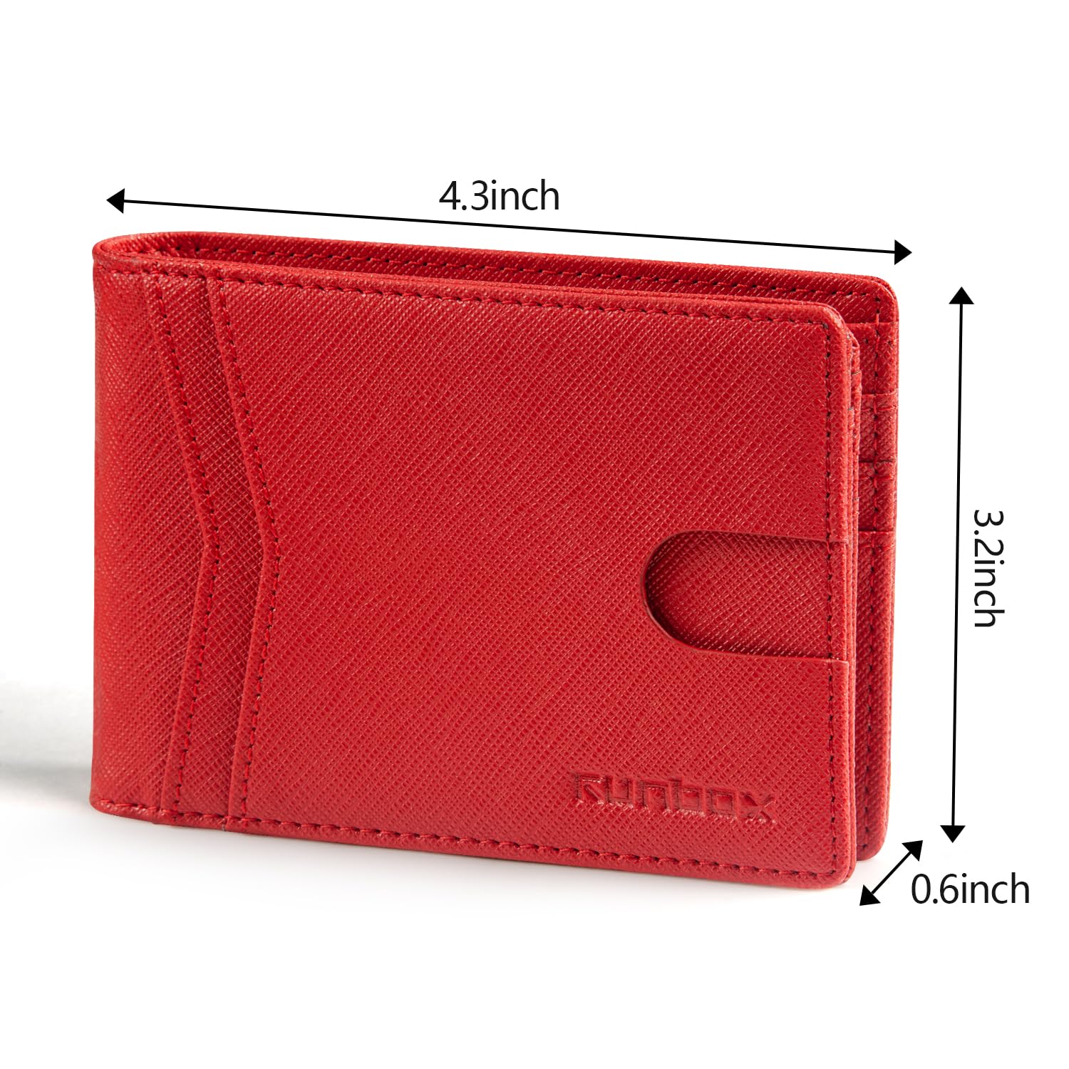 RUNBOX Wallet for Men Slim Rfid Leather 2 ID Window With Gift Box | Slim, Rfid, 2 ID Window, With Gift Box, Slim, Rfid