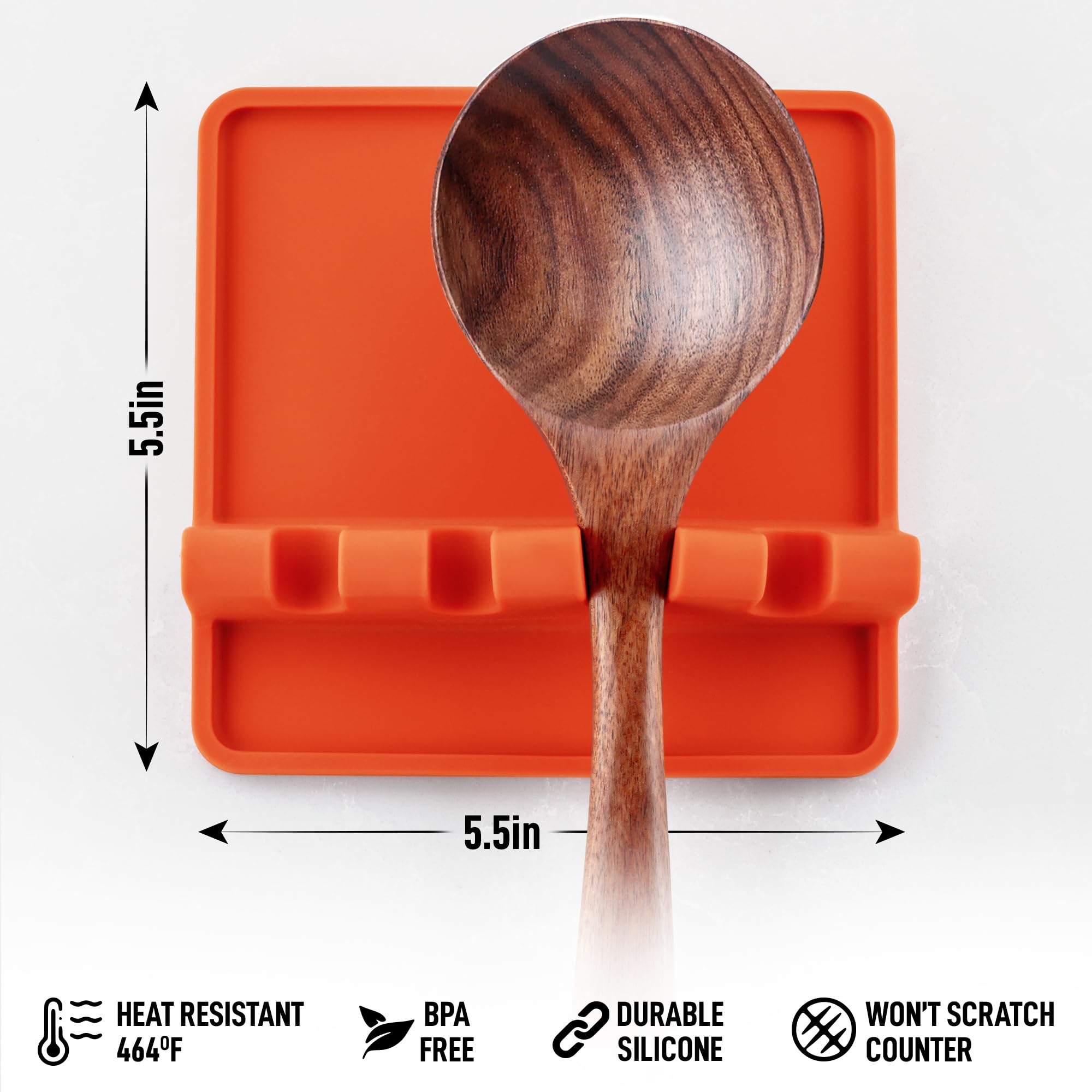 Zulay Kitchen Spoon Rest for Multiple Utensils High Heat-Resistant Silicone Drip Pad, BPA-Free Spoon Holder for Stove Top, Kitchen Gadget Holder for Ladles, Tongs, Cooking Spatula - Makes Great Gift
