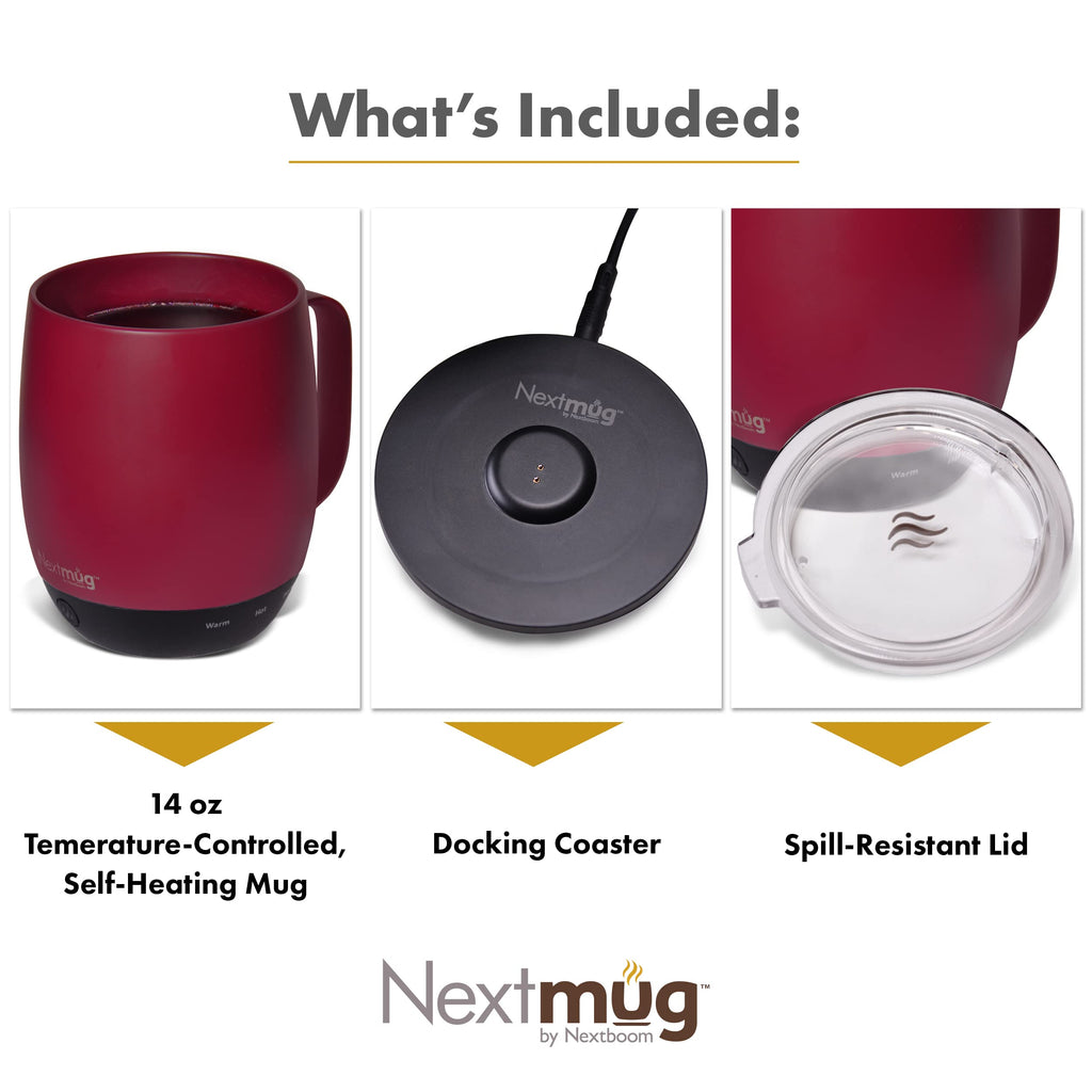 Nextmug - Temperature-Controlled, Self-Heating Coffee Mug (Slate Blue - 14 oz.)