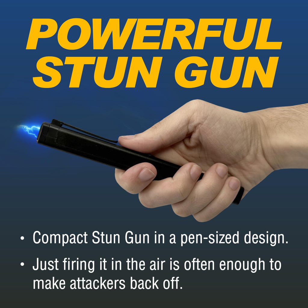 Streetwise Pain Pen 25,000,000 Volts Stun Gun for Self Protection - Tactical Stun Pen for Women and Men, USB Rechargeable, Battery Indicator, Durable Clip, Compact and Concealable for Protection