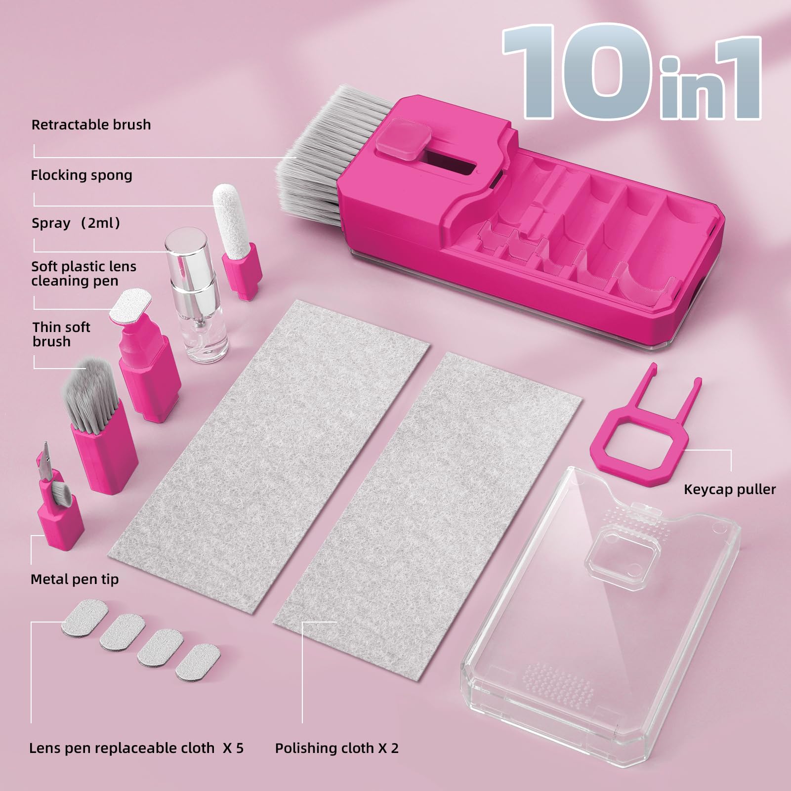 Keyboard Cleaning Kit Laptop Cleaner, All-in-1 Computer Screen Cleaning Brush Tool, Multi-Function PC Accessories Electronic Cleaner Kit Spray for iPhone iPad Macbook Earbud Camera Monitor with Patent