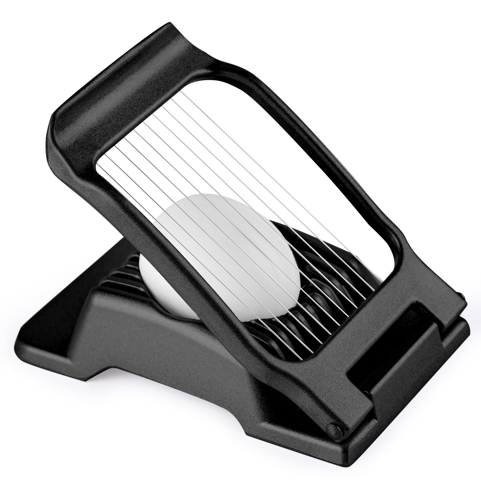 Egg Slicer for Hard Boiled Eggs, Stainless Steel Wire, Multipurpose Heavy Duty Aluminium Egg Cutter Dishwasher Safe for Egg, Salads & Sandwiches, Strawberries, Mushrooms & Soft Cheese, Fruit, Sliver