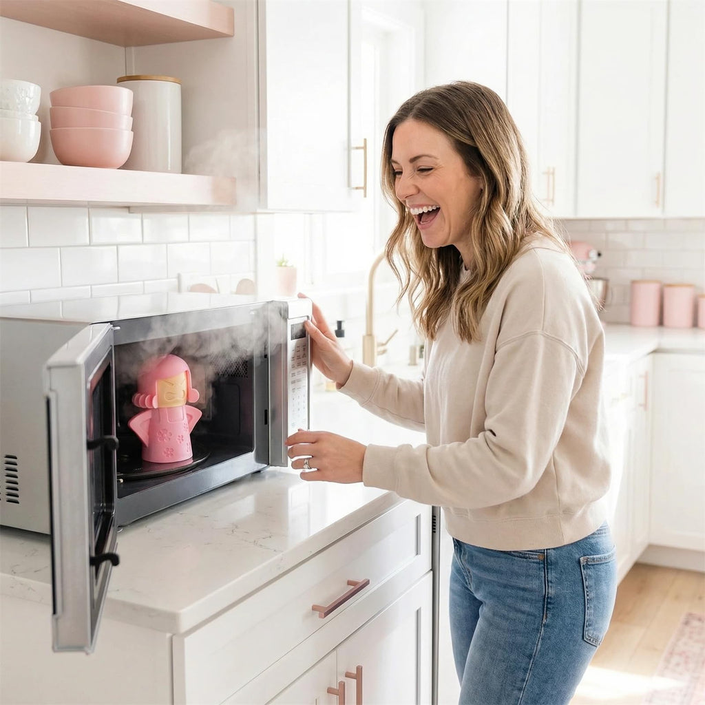 Angry Mama Microwave Oven Steam Cleaner, Angry Mom Microwave Cleaner, Just Add Vinegar and Water, Cut Cleaning Time by Half (Green)