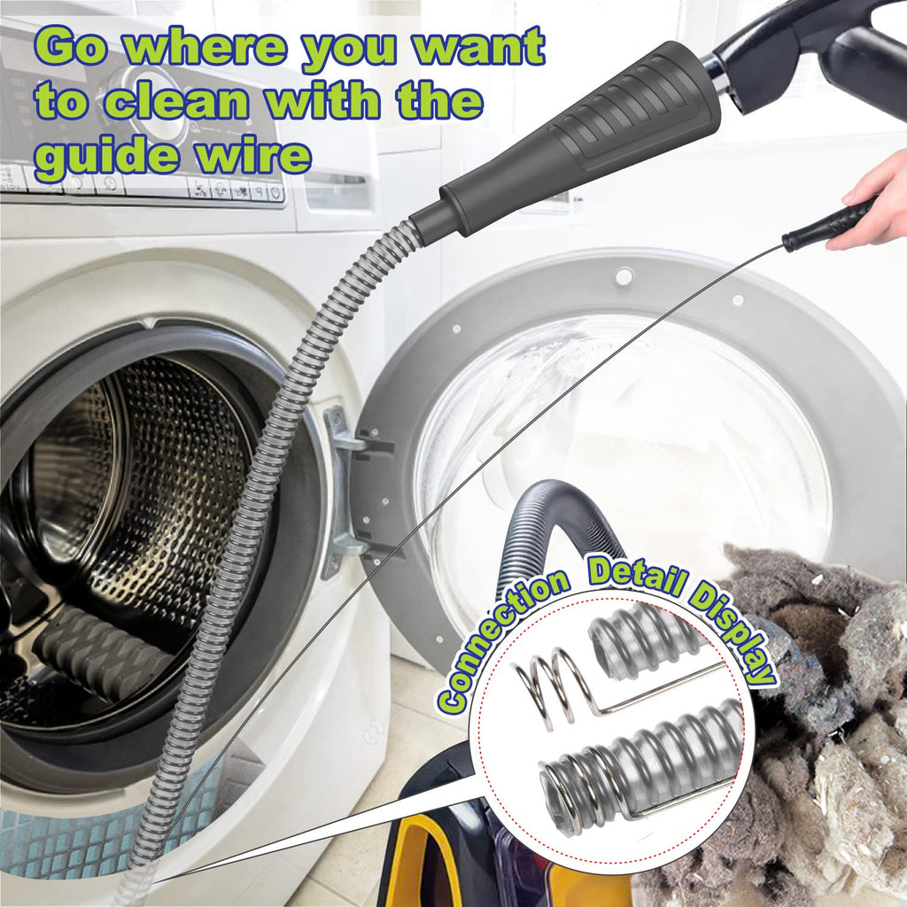 Sealegend 2 Pieces Dryer Vent Cleaner Kit Dryer Lint Vacuum Attachment, Dryer Vent Cleaning Lint Remover 2 Hoses Tools for Home Improvement