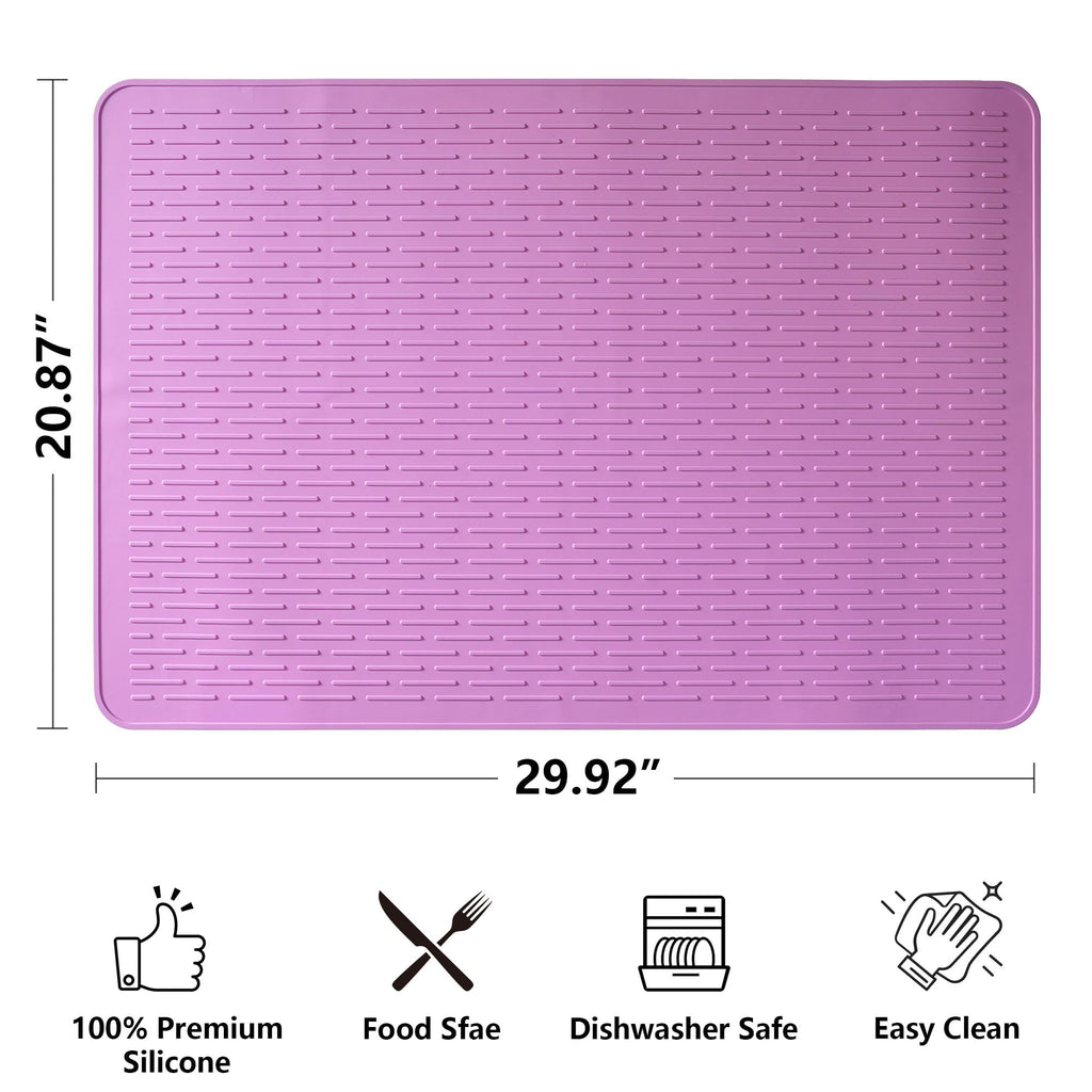 Stove Top Cover for Electric Stove- Range Covers for Electric Stove,Silicone XXL Dish Drying Mat, Glass Cooktop Covers, Flat RV Range top Mats (Black, 28"x20")