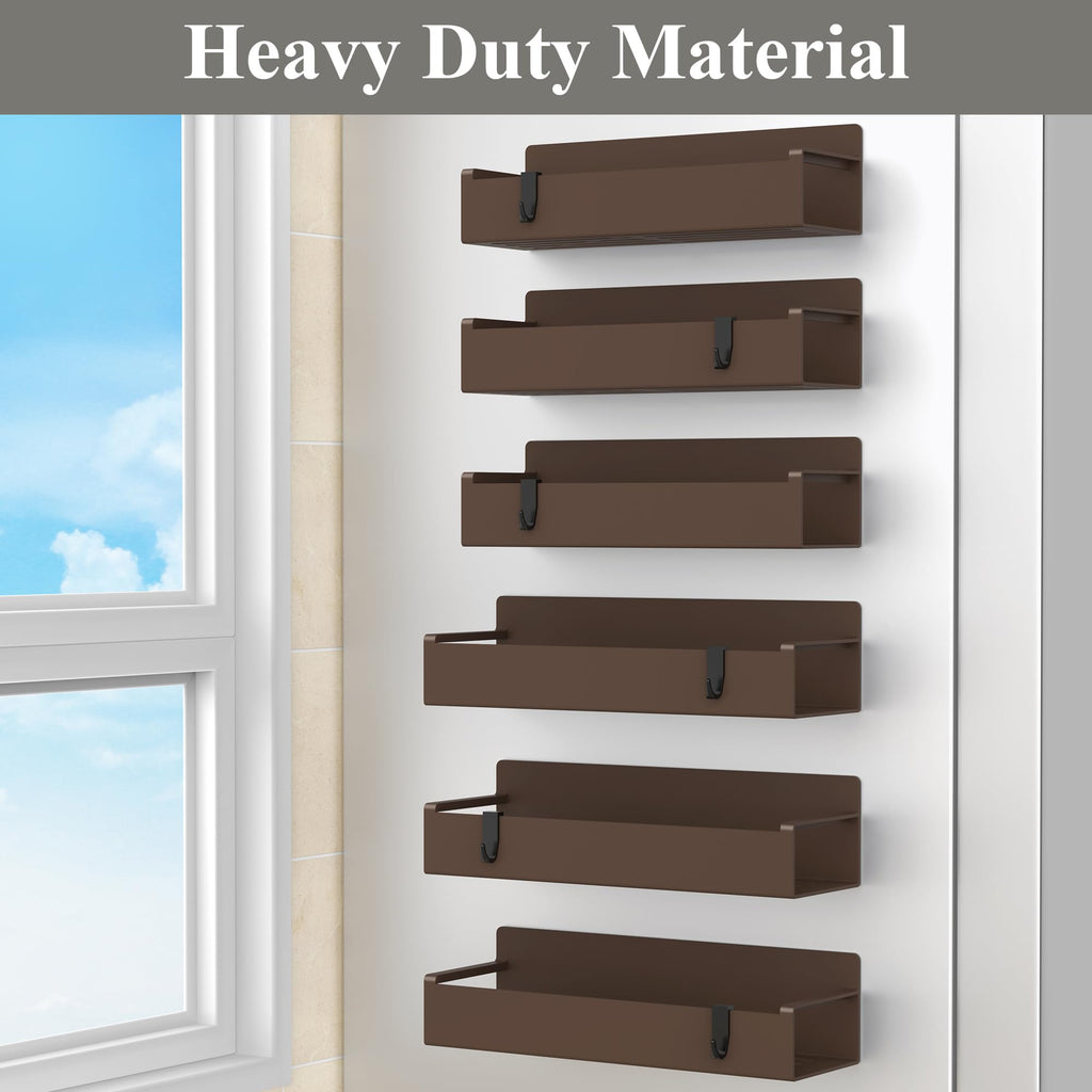 HuggieGems 4 Pack Magnetic Spice Rack Organizer for Refrigerator and Oven, Black Fridge Organizers and Storage for Kitchen