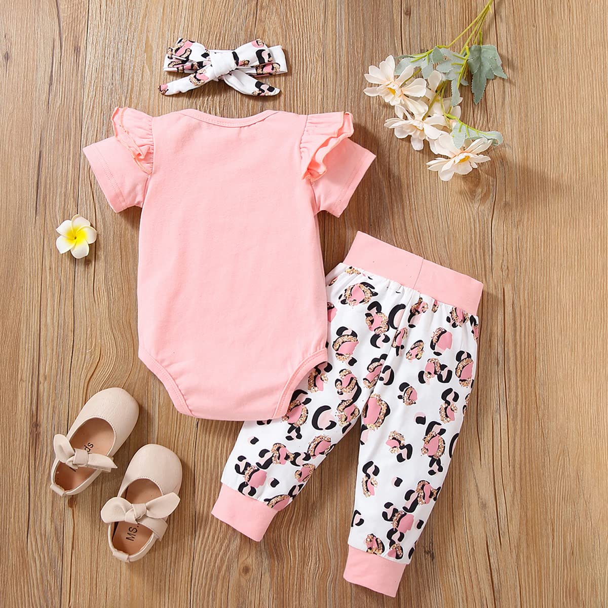 Yvowming Newborn Baby Girl Clothes Infant Ruffle Romper Pants Set Summer Outfits Cute Baby Clothes for Girls