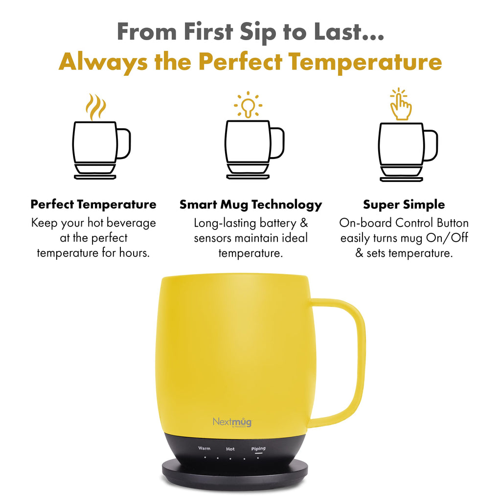 Nextmug - Temperature-Controlled, Self-Heating Coffee Mug (Slate Blue - 14 oz.)
