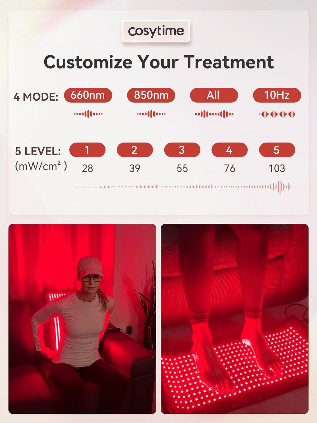 26" x 13" Red Light Therapy for Body - 660nm Red & 850nm Near Infrared NIR, Tri-Chip 1089 LEDs Therapy Mat