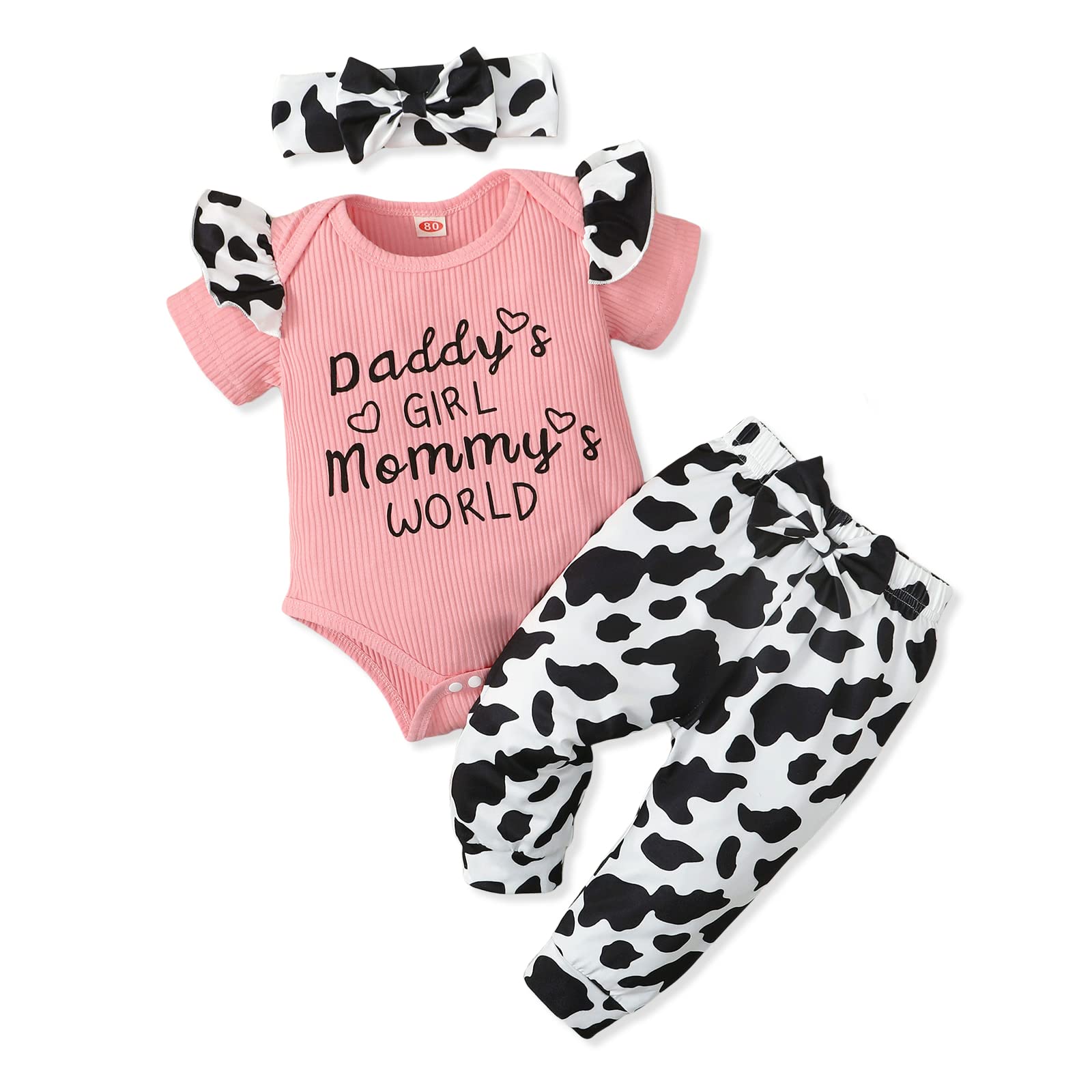 AMAWMW Baby Girl Clothes Set Daddys Little Girl Ruffle Romper Top Camouflage Pants Newborn Infant Baby Girl Outfit