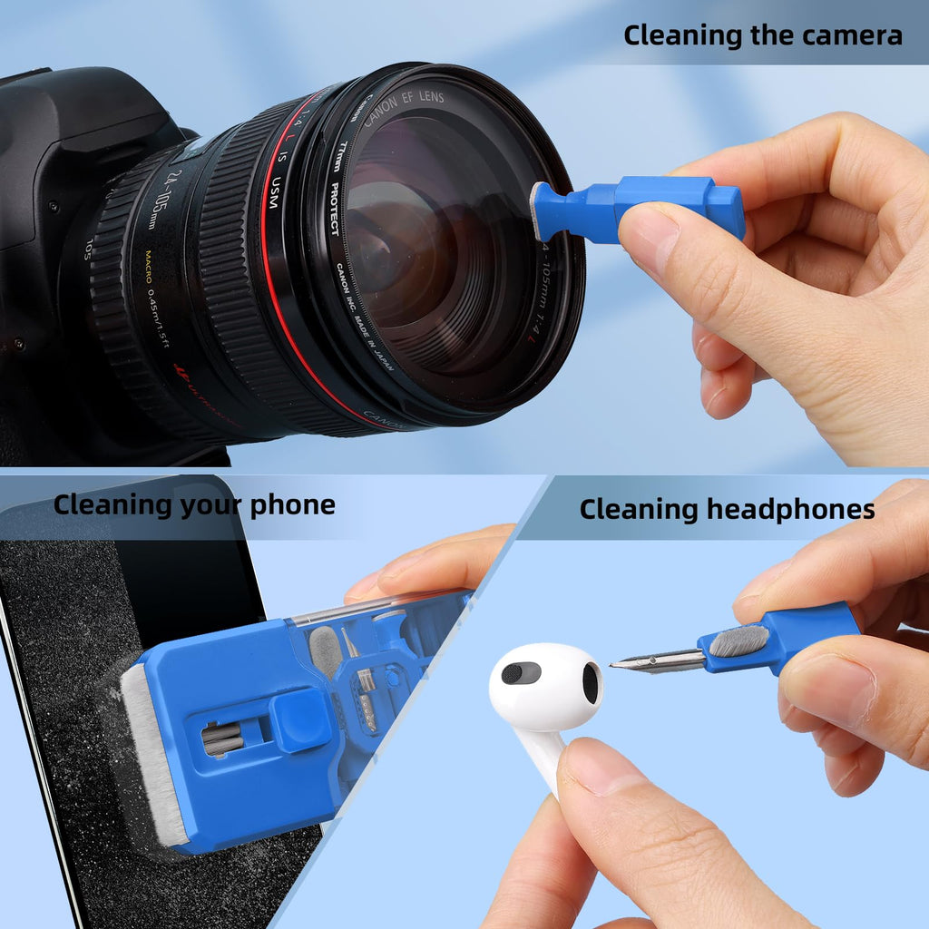 Keyboard Cleaning Kit Laptop Cleaner, All-in-1 Computer Screen Cleaning Brush Tool, Multi-Function PC Accessories Electronic Cleaner Kit Spray for iPhone iPad Macbook Earbud Camera Monitor with Patent