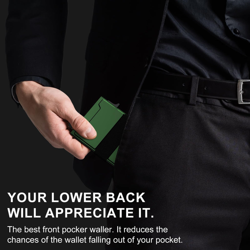furid Smart Card Wallet for Men Slim: Minimalist Wallet For Men - RFID Blocking Pop Up Front Pocket Wallet, Metal Wallet 11 Card Holder