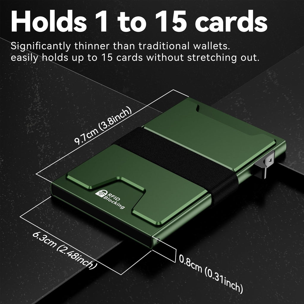 furid Smart Card Wallet for Men Slim: Minimalist Wallet For Men - RFID Blocking Pop Up Front Pocket Wallet, Metal Wallet 11 Card Holder